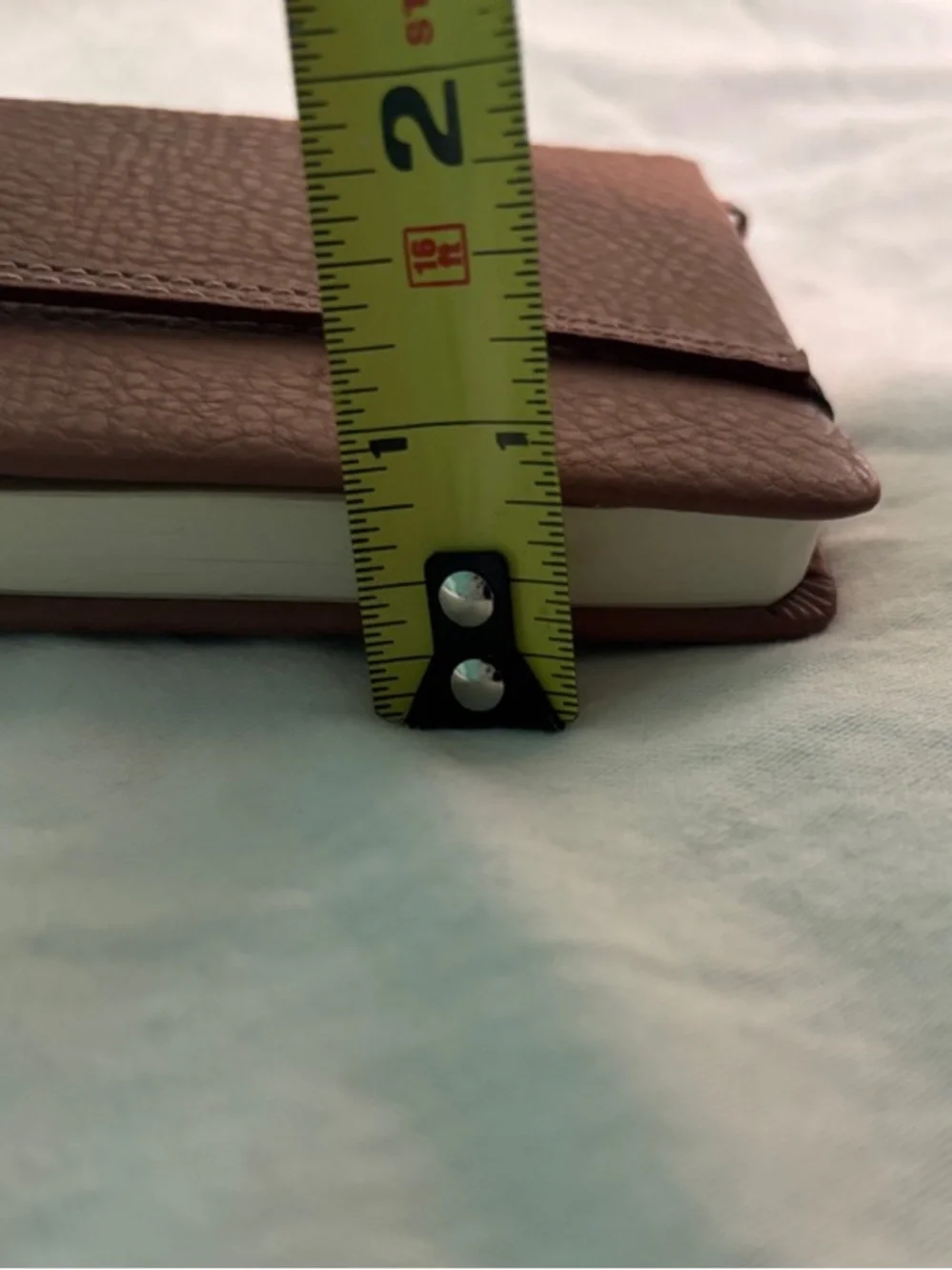 Mulberry Clay Brown Pebbled Leather Notebook with Bookmark and Elastic Strap